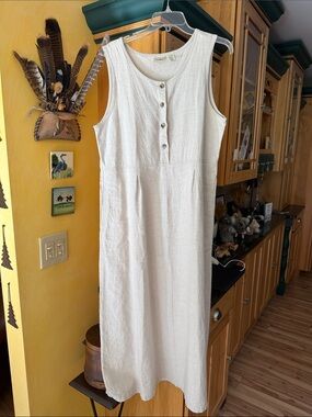 L.L. BEAN Linen/cotton sleeveless dress 12 tall LIKE NEW